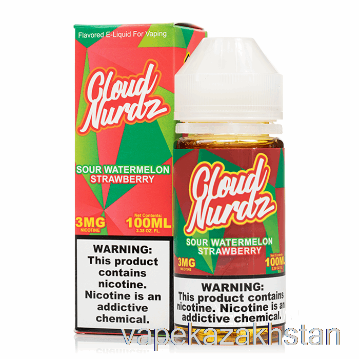 Vape Kazakhstan Sour Watermelon Strawberry - Cloud Nurdz - 100mL 0mg